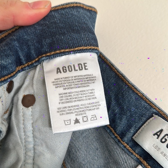 Agolde Kye Jeans size 25, distressed high rise straight leg organic denim - Picture 5 of 8